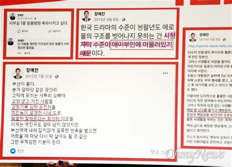 난교 막말 장예찬 Sns 사과 이재명·이준석에겐 칼 휘두르더니 오마이뉴스