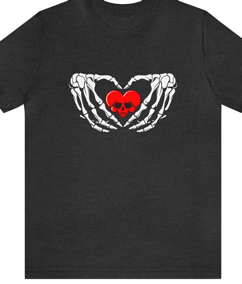 Skeleton Heart Hands T Shirt Skeleton Hands Making A Heart Etsy