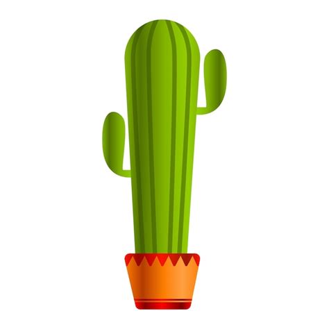 Icono De Maceta De Cactus Mexicano Caricatura De Icono De Vector De