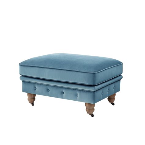 Rustic Manor Macey Velvet Chesterfield Cocktail Ottoman Teal The