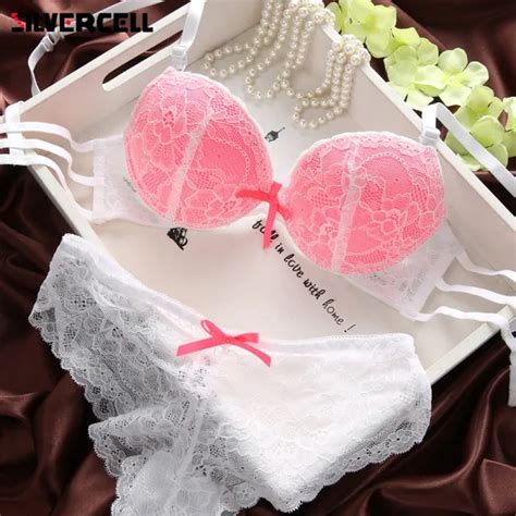 Silvercell Sexy Women Candy Pink Bra Set Lace Lingerie Underwear Push