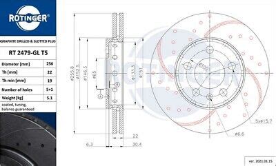 X Rotinger Graphite Front Sport Brake Disc Audi A A A Rt Gl