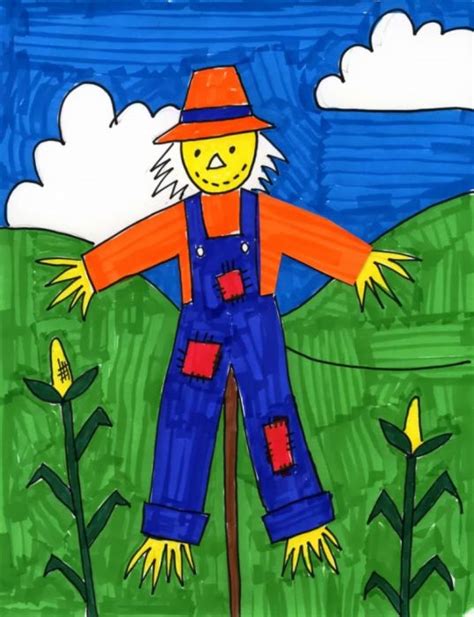 Fun Scarecrow Drawing | Art Projects for Kids | Bloglovin’