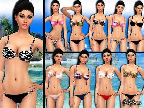 Saliwa S Angels Style Bikinies Bikinis Swimwear Sims 4 Clothing