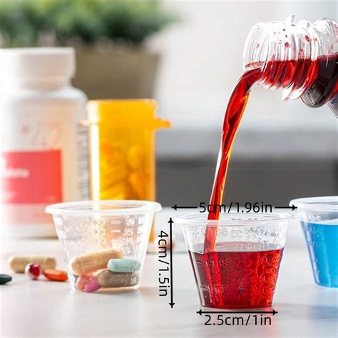 Count Oz Plastic Disposable Medicine Measuring Cup For Liquid