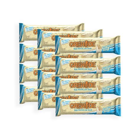 Grenade White Chocolate Cookie Protein Bar 12 X 60g Holland And Barrett