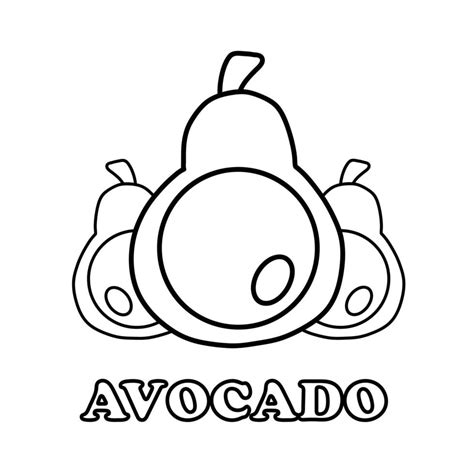 avocado fruit coloring page. healthy food coloring page for children ...