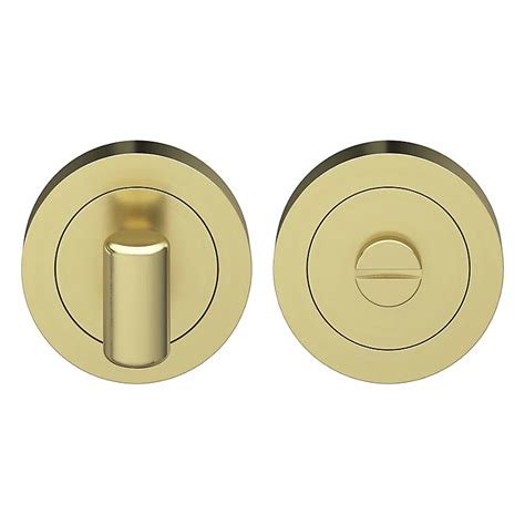 Goodhome Duod Brushed Electroplated Brass Effect Round Thumbturn Dia50mm Pair Of 2 Diy At Bandq