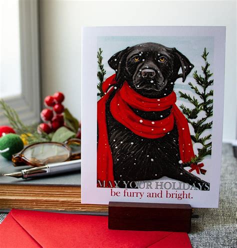 Labrador Retriever Christmas Card - Black Lab Christmas Card - Sunshine and Ravioli