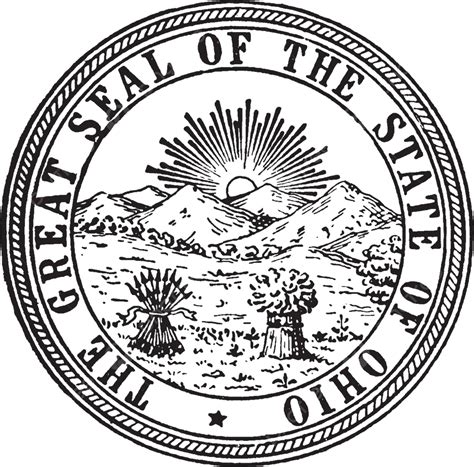 Vintage Illustration Of The Ohio States Magnificent Emblemthe Great