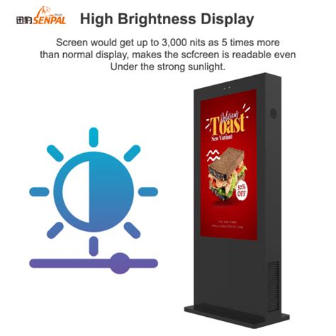 Inch Nits Brightness Vertical Standing Outdoor Lcd Display