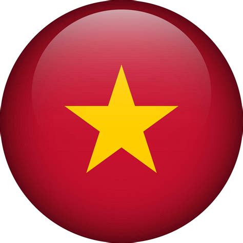 Vietnam Flag Button Emblem Of Vietnam Vector Flag Symbol Colors And