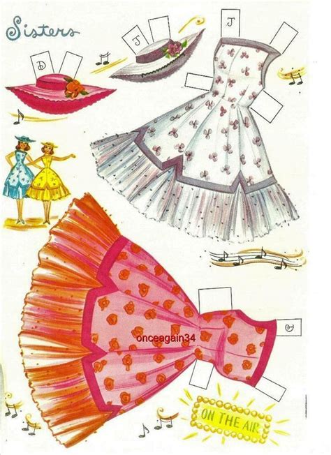 Vintage Uncut 1959 Lennon Sisters Paper Dolls~ 1 Reproduction~made From Original • 18 95