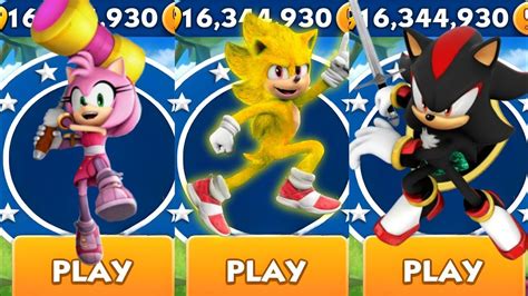 Sonic Dash Lego Amy Vs Movie Super Sonic Vs Sir Shadow All