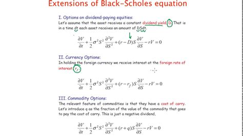 Extensions Of Black Scholes Equation Youtube