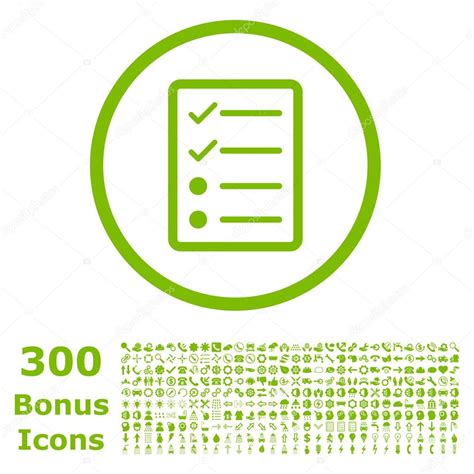 Checklist Page Rounded Vector Icon With Bonus Stock Vector By