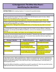 U1M1 L1 3 The Other Wes Moore Identifying Our Identities Pdf 1 3