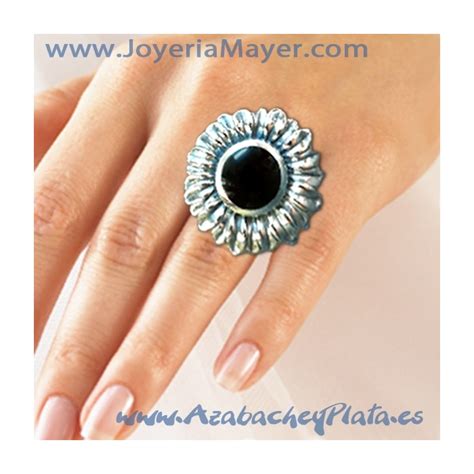 Anillo De Plata Y Azabache Joyeria Mayer