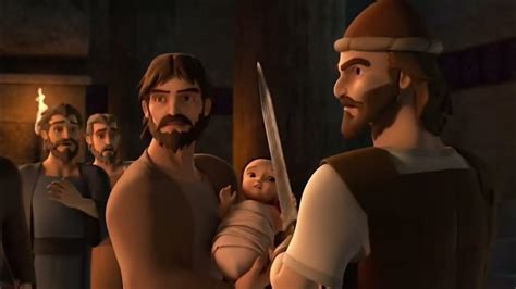 Solomons Wisdom At The Trial With The Two Mothers Superbook 4k Clip