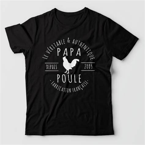 Tee shirt PAPA POULE fêtes des pères personnalisable