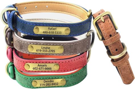 Aipnis Collier De Chien En Cuir Personnalis M Daille Grav E Avec Nom