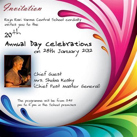 Annual Day Invitation Card Template At Designtemplates | School invitation card, Invitation ...