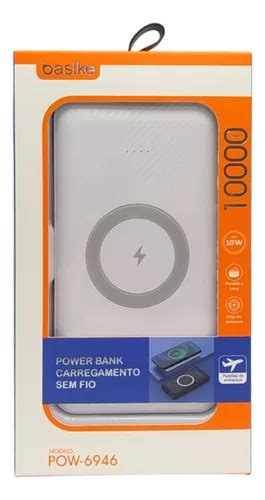 Power Bank Basike Pow 6946 10000mah Sem Fio Cor Branco