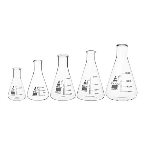 Lab Glassware Conical Flask Erlenmeyer Flask Narrow Neck With