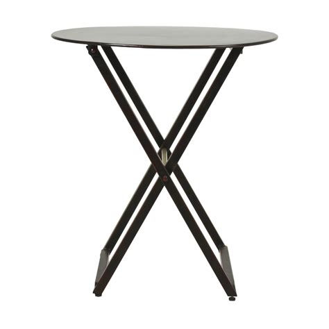 Etta Avenue Aisha Iron Tray Top Cross Legs End Table Reviews Wayfair