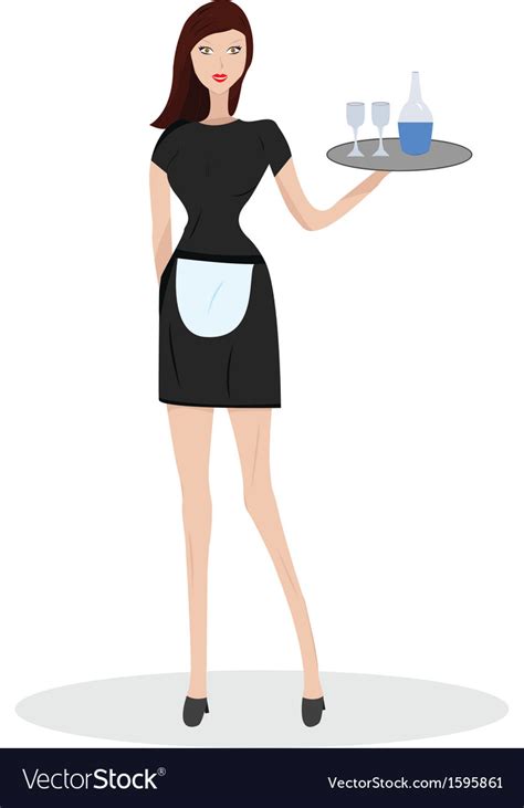 Waitress Royalty Free Vector Image Vectorstock