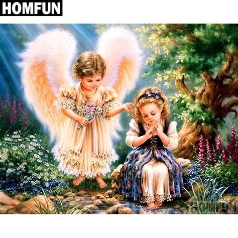 5D Diamond Painting Angel At Her Side Kit Cross Paintings Angel