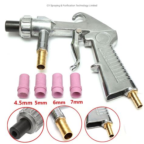 Abrasive Air Sand Blasting Gun Kit Ceramic Nozzle Steel Nozzle