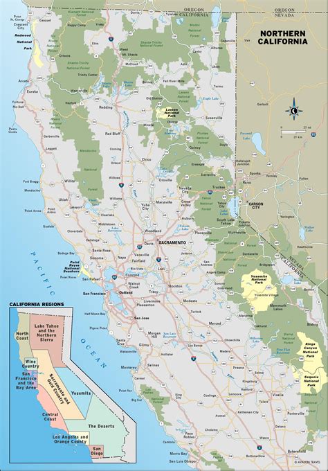Road Map Northern California Coast