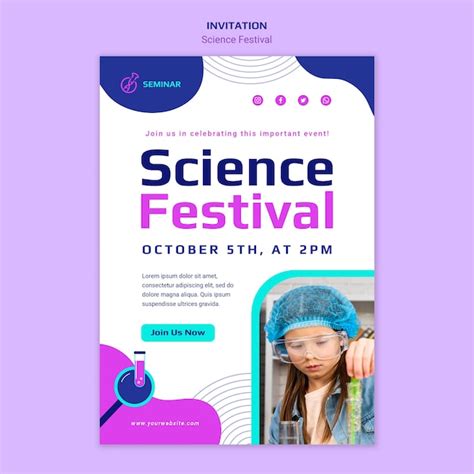 Plantilla De Invitaci N De Festival De Ciencia Archivo Psd Gratis