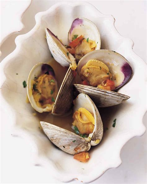 Steamed Clams In Garlic Saffron Broth