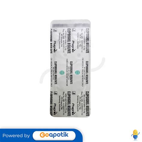 Clopidogrel Bisulfate Phapros 75 Mg Tablet Kegunaan Efek Samping