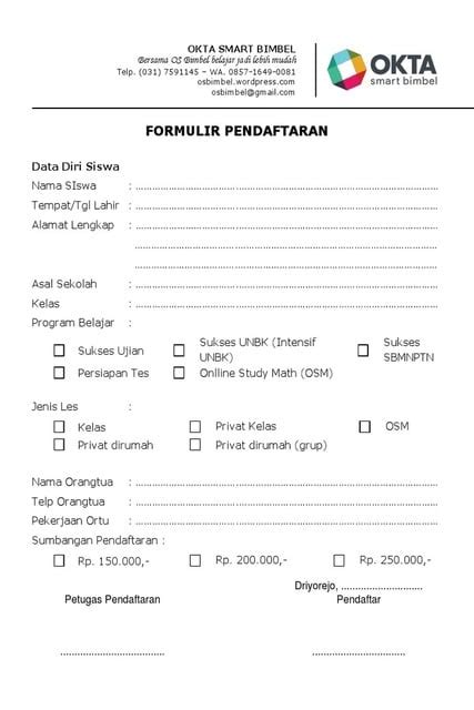 Cara Membuat Formulir Pendaftaran Di Excel Contoh Surat Resmi Sexiz Pix