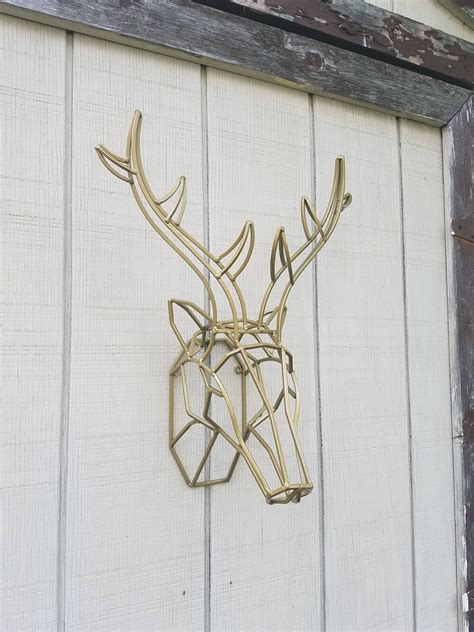 Geometric Wall Decor Iron Deer Head Metal Deer Art Deer Etsy