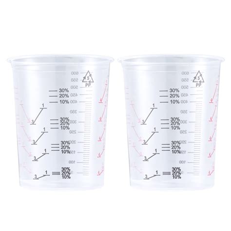 Nuolux Pcs Ml Transparent Plastic Paint Cup Disposable Measuring