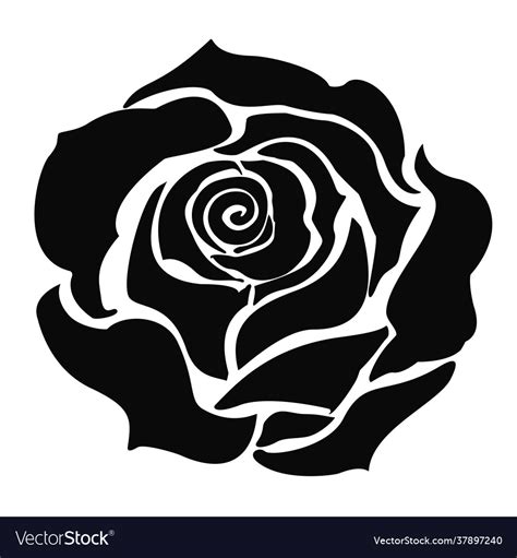 Black rose flower icon Royalty Free Vector Image