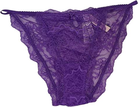 Victoria S Secret Mini String Bikini Panty Color Purple Size Medium New At Amazon Womens