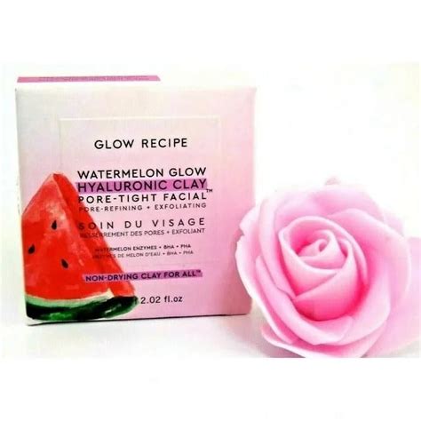 Free Shipping Glow Recipe Watermelon Glow Hyaluronic Clay Pore Tight Facial Mask 202 Fl Oz