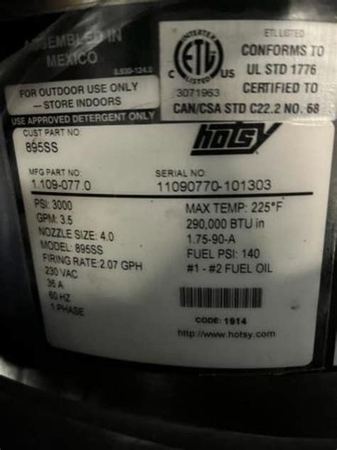 Used Hotsy Industrial Gas Pressure Washer Hgr Industrial Surplus