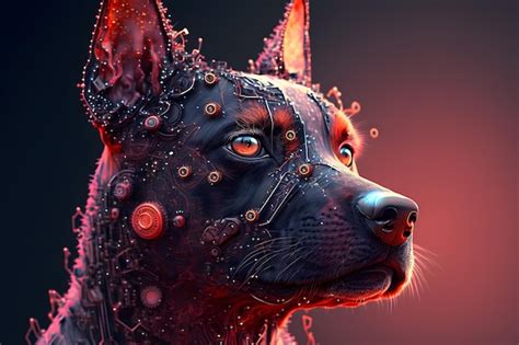 Premium AI Image | Portrait of a futuristic robot dog An artistic ...