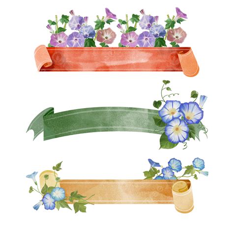 Watercolor Ribbon Banner Png Image Banner Watercolor Wedding Flower