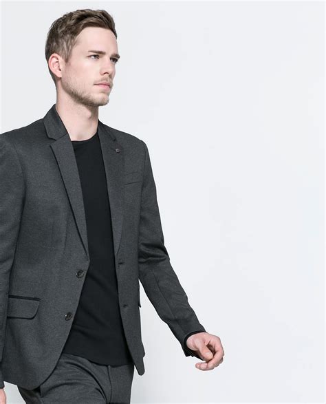 Zara Basic Blazer In Gray For Men Lyst