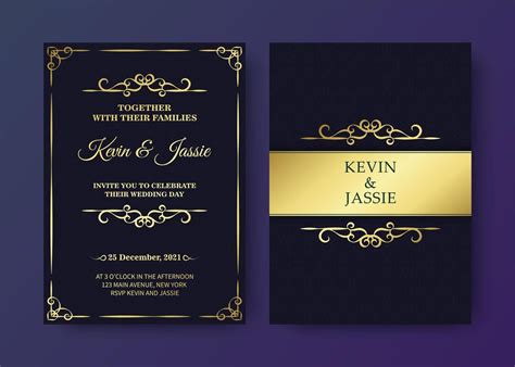 Download black and gold invitation card template for free – Artofit