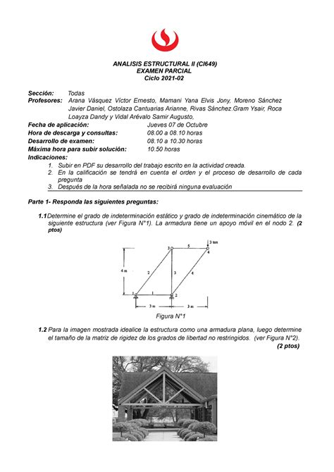 Ea Parcial Analisis Estructural Analisis Estructural Upc