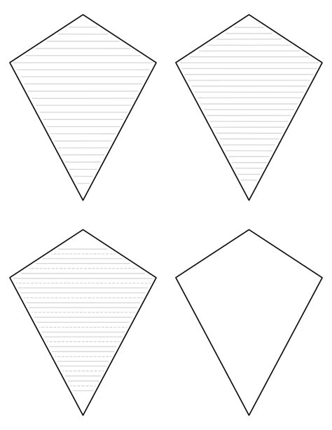 Free Printable Kite-Shaped Writing Templates