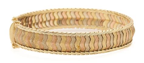 Lot 636 14k Gold Italian Tri Color Bracelet Case Auctions